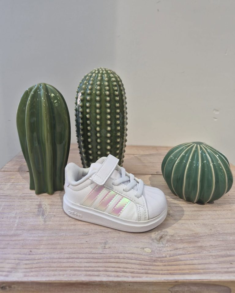 Adidas kindersneaker wit met glimmende strepen