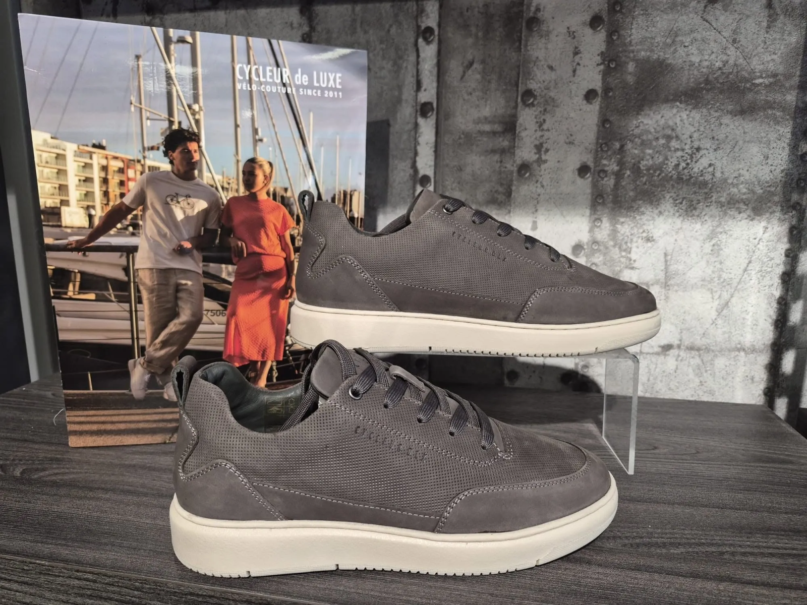 Cycleur de Luxe sneaker nubuck antraciet