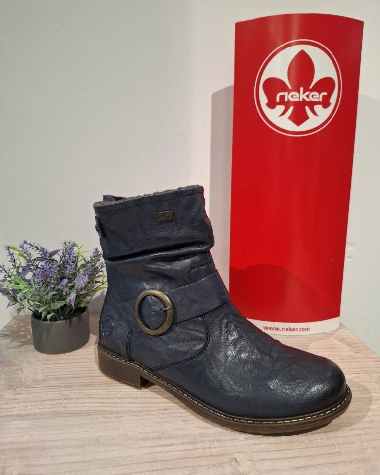 Rieker enkellaars met gesp donkerblauw